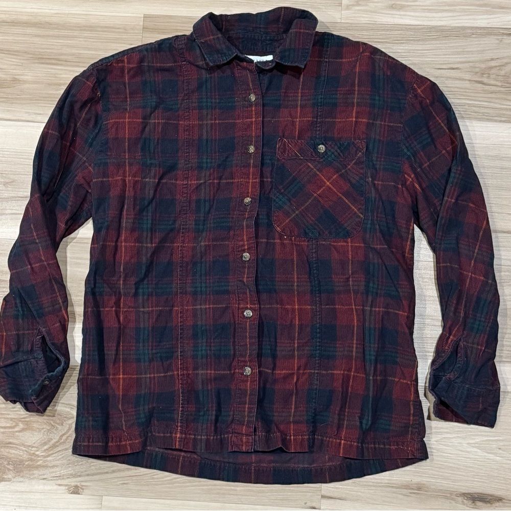 Topshop Thick Flannel Button Up Shirt Top Women's 4